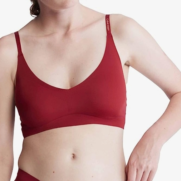 Calvin Klein Burgundy Lightly Lined Bra - Picture 1 of 2